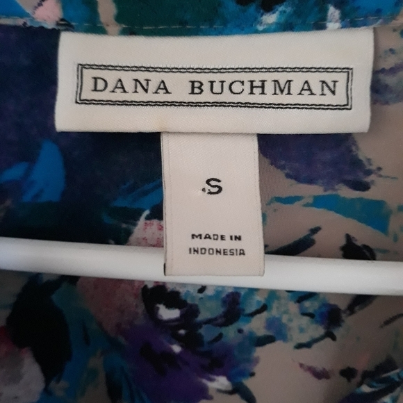 Dana Buchman button down floral print size small blouse A-50 - Picture 3 of 4